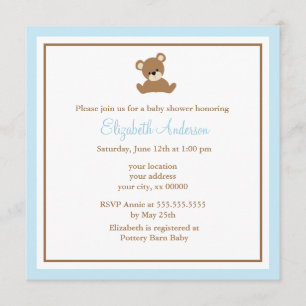 Cute Blue Beer Baby shower Kaart
