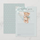 Cute Blue Beer Ballon Advice for Mum Baby shower Informatiekaartje (Voorkant / Achterkant)