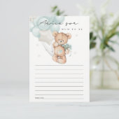 Cute Blue Beer Ballon Advice for Mum Baby shower Informatiekaartje (Staand voorkant)