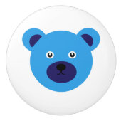 Cute Blue Beer Keramische Knop (Voorkant)