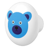 Cute Blue Beer Keramische Knop (Rechts)