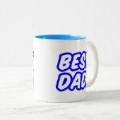 Cute Blue Best Pap Typography Tweekleurige Koffiemok (Voorkant rechts)