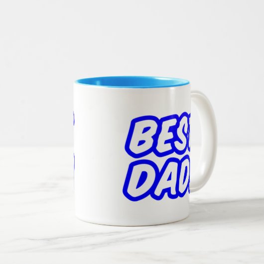 Cute Blue Best Pap Typography Tweekleurige Koffiemok (Voorkant rechts)