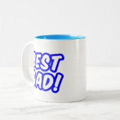 Cute Blue Best Pap Typography Tweekleurige Koffiemok (Voorkant links)