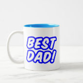 Cute Blue Best Pap Typography Tweekleurige Koffiemok (Links)