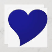 Cute blue big hart moderne Valentijnsdag kaart (Voorkant / Achterkant)