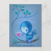 Cute Blue Bird Briefkaart (Voorkant)