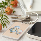 Cute Blue Bird Brother Acrylic Keychain (Voorkant Rechts)