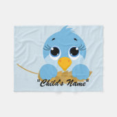 Cute Blue Bird Design Baby Wieg Fleece Blanket (Voorkant (Horizontaal))