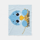 Cute Blue Bird Design Baby Wieg Fleece Blanket Deken (Voorkant)
