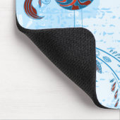 Cute Blue Bird Girly Retro Floral Mode Muismat (Hoek)