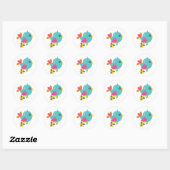 Cute blue bird ronde sticker (Vel)