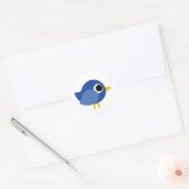 Cute Blue Bird Ronde Sticker (Envelop)