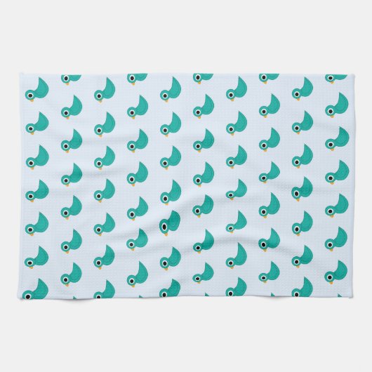 Cute blue bird theedoek (Horizontaal)