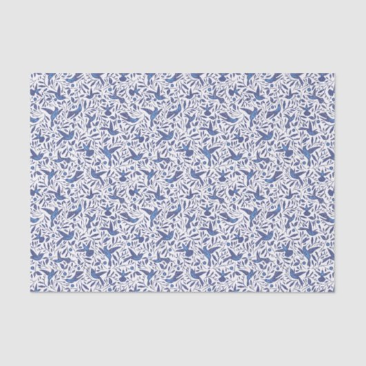 Cute Blue Birds Pattern Tissuepapier (Voorkant)