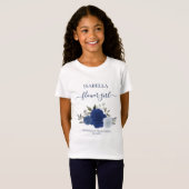 Cute Blue Boho Chic Roses Flower Girl Gift Wedding T-shirt (Voorkant volledig)