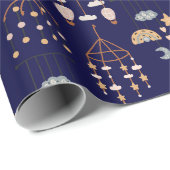 Cute Blue Boho Speelgoed Pattern Illustration Boys Cadeaupapier (Rol Hoek)