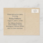 Cute Blue Bow Afstuderen Briefkaart (Achterkant)