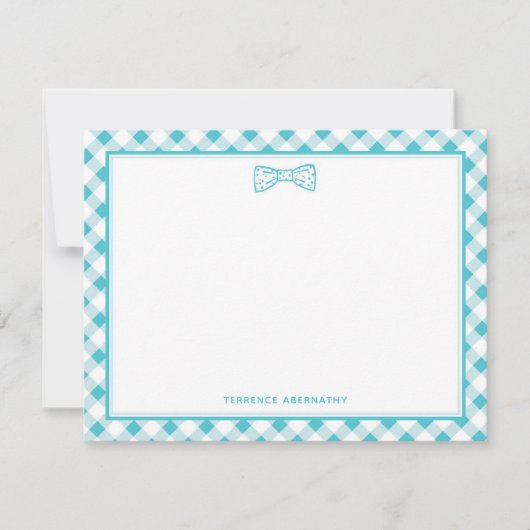 Cute Blue Bow Tie Notitiekaartje (Voorkant)