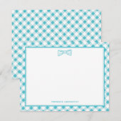 Cute Blue Bow Tie Notitiekaartje (Voorkant / Achterkant)