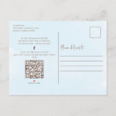 Cute Blue Boy  Baby QR Code Social Media Uitnodiging Briefkaart (Achterkant)