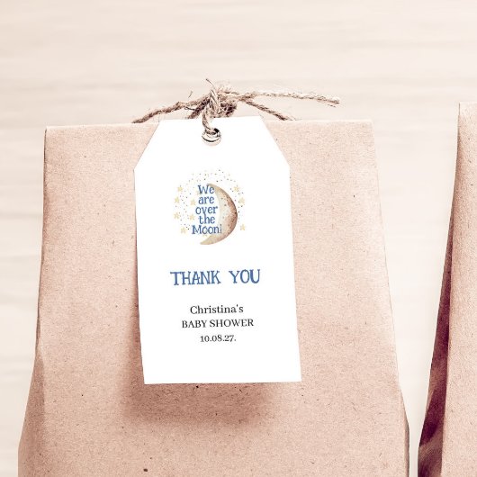 Cute Blue Boy Baby shower Cadeaulabel
