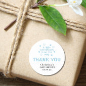 Cute Blue Boy Baby shower Classic Round Sticker