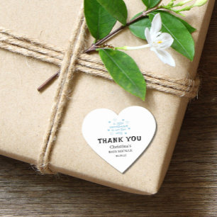 Cute Blue Boy Baby shower Hart Sticker