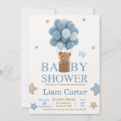 Cute Blue Boy Baby Shower Invitation Bedankkaart (Voorkant)