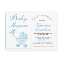 Cute Blue Boy Baby shower Invitation