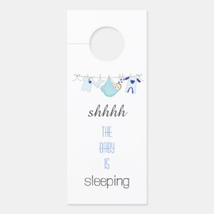 Cute Blue Boy Baby slaaplijn Deurhanger