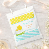 Cute Blue Boy Chick Shower Party Bedankzakje (Geknipt)