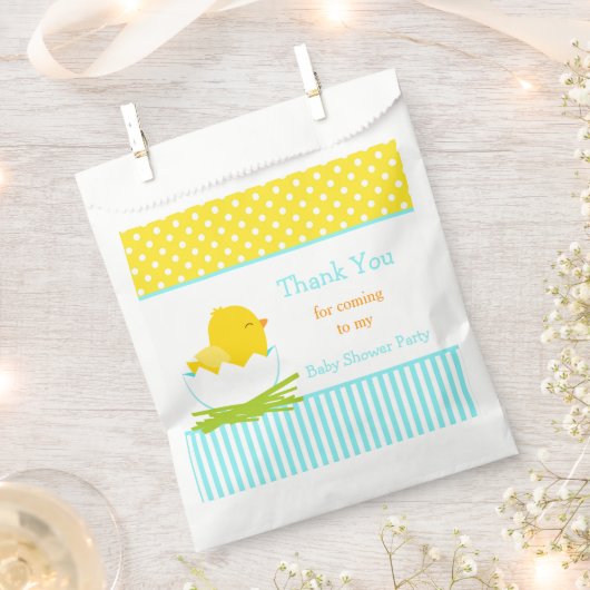 Cute Blue Boy Chick Shower Party Bedankzakje (Geknipt)