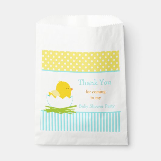 Cute Blue Boy Chick Shower Party Bedankzakje (Voorkant)