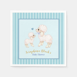 Cute Blue Boy Lamb Baby shower Napkins Servet
