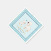 Cute Blue Boy Lamb Baby shower Napkins Servet (Hoek)