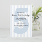 Cute Blue Boy vijfde verjaardag Whimsical Kaart (Staand voorkant)