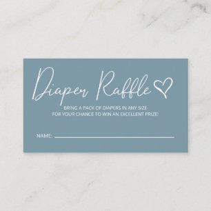 Cute Blue Boys Baby shower Diaper Raffle Informatiekaartje