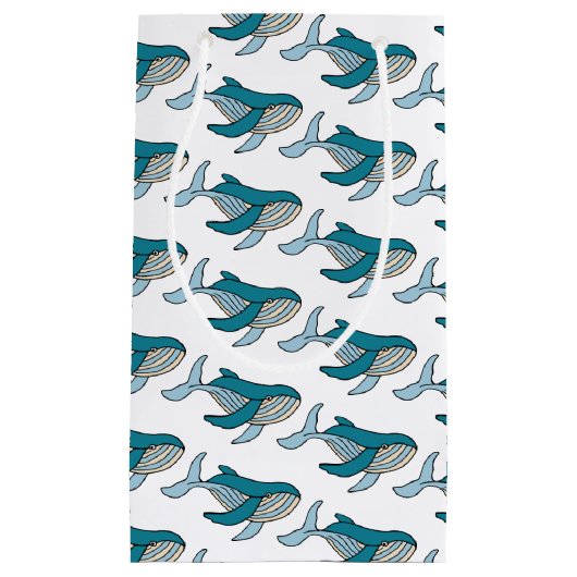 Cute Blue Boys Whale Klein Cadeauzakje (Voorkant)
