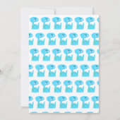 Cute Blue Bright Dinosaur Birthday Uitnodiging (Achterkant)