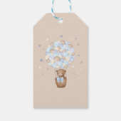 Cute Blue Brown Beer ballonnen Birthday Dank je Cadeaulabel (Achterkant)