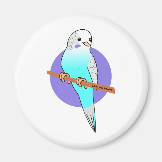 Cute Blue Budgie Magneet (Voorkant)