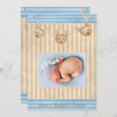 Cute Blue Bunny Baby Birth Aankondiging (Voorkant / Achterkant)