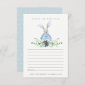 Cute Blue Bunny Foliage Advisate for Mum Baby show Informatiekaartje (Voorkant / Achterkant)