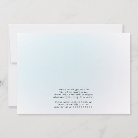 Cute Blue Bunny Parade Drive Thru Baby shower Kaart (Achterkant)