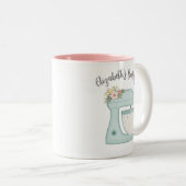 Cute Blue Business Bakery Mixer Tweekleurige Koffiemok (Voorkant rechts)