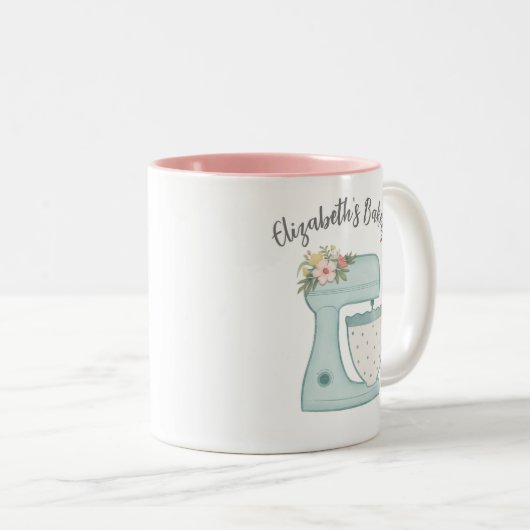 Cute Blue Business Bakery Mixer Tweekleurige Koffiemok (Voorkant rechts)