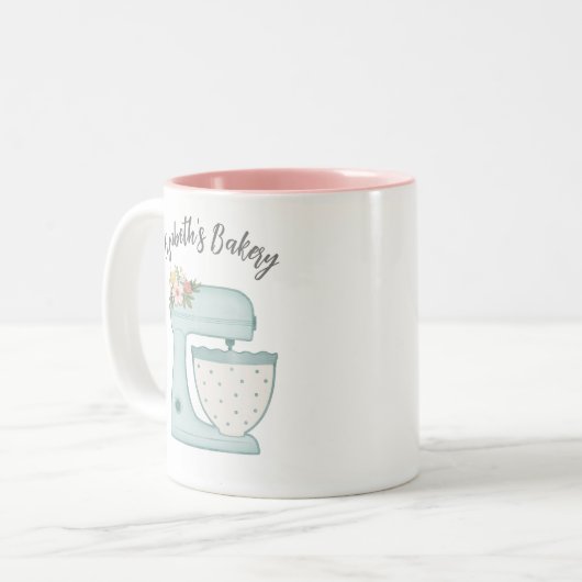 Cute Blue Business Bakery Mixer Tweekleurige Koffiemok (Voorkant links)