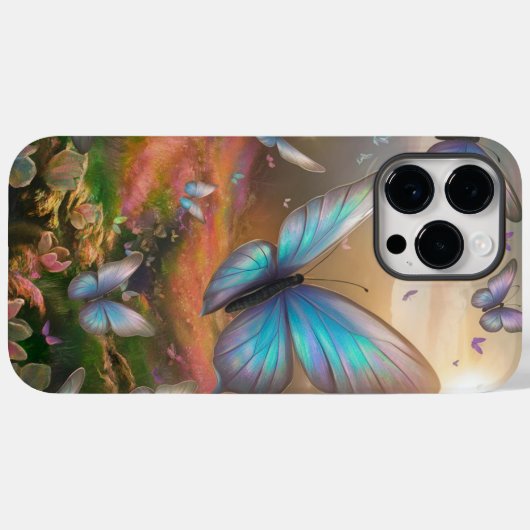 Cute Blue Butterfly Case-Mate iPhone Case (Achterkant (horizontaal))