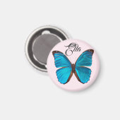 Cute Blue Butterfly Magnet (Voorkant / Achterkant)